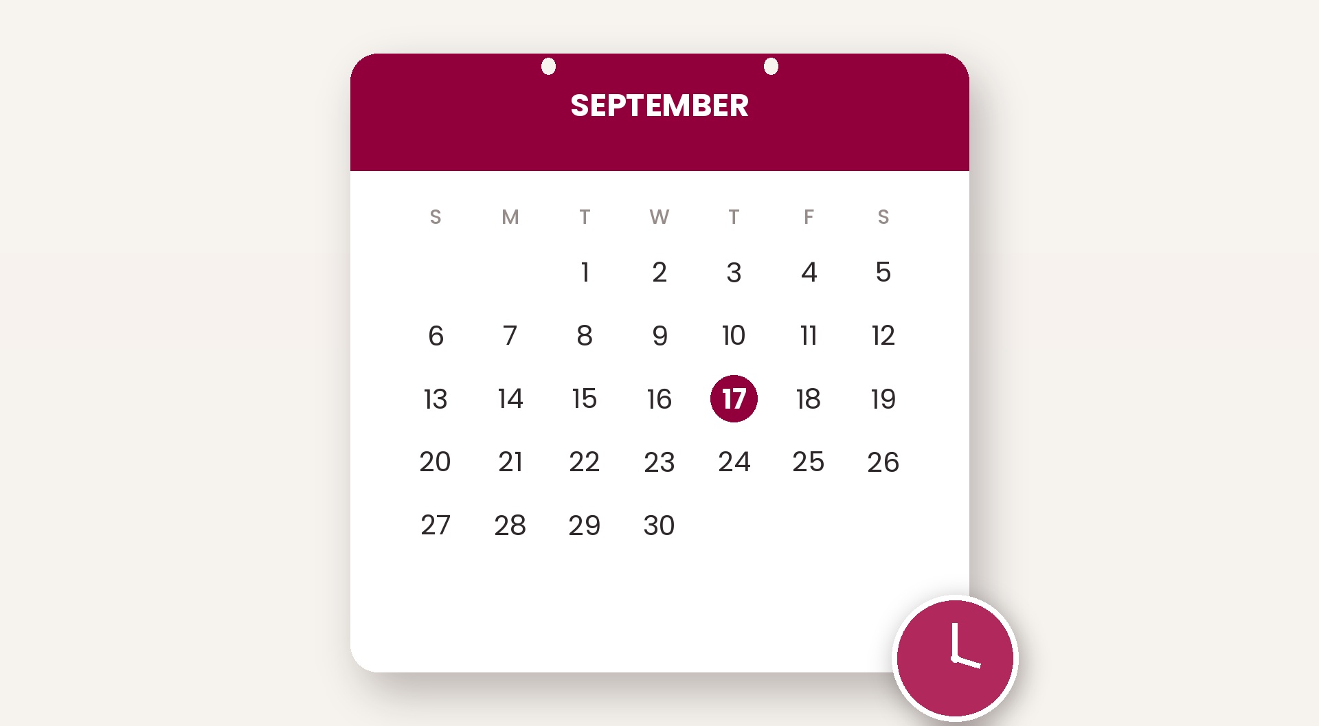 Calendar illustration for booking an appointment at Flux Thérapeutique Montreal